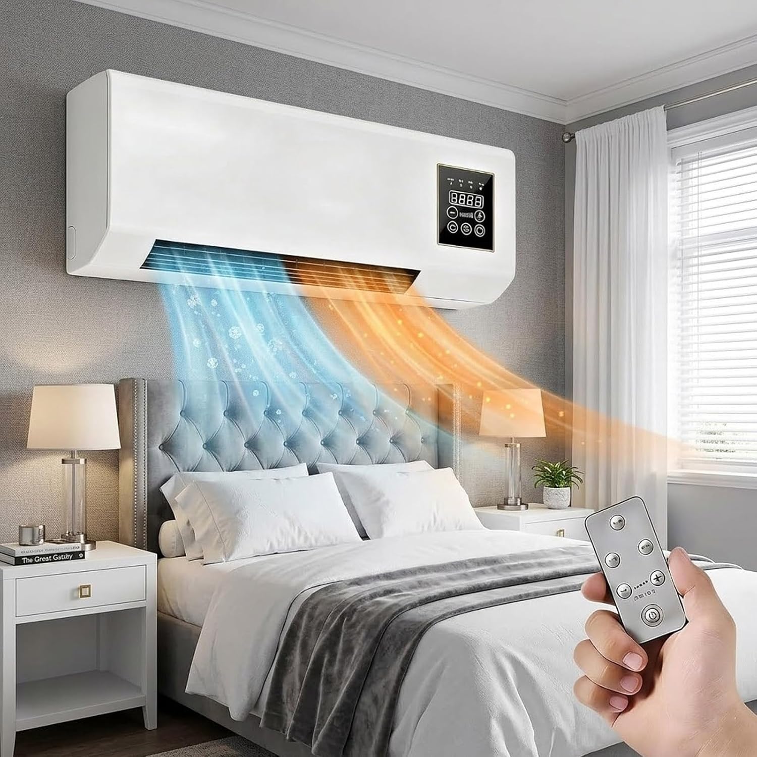 Smart Bathroom Fan - 1800W Wall Air Conditioner Wall Mounted
