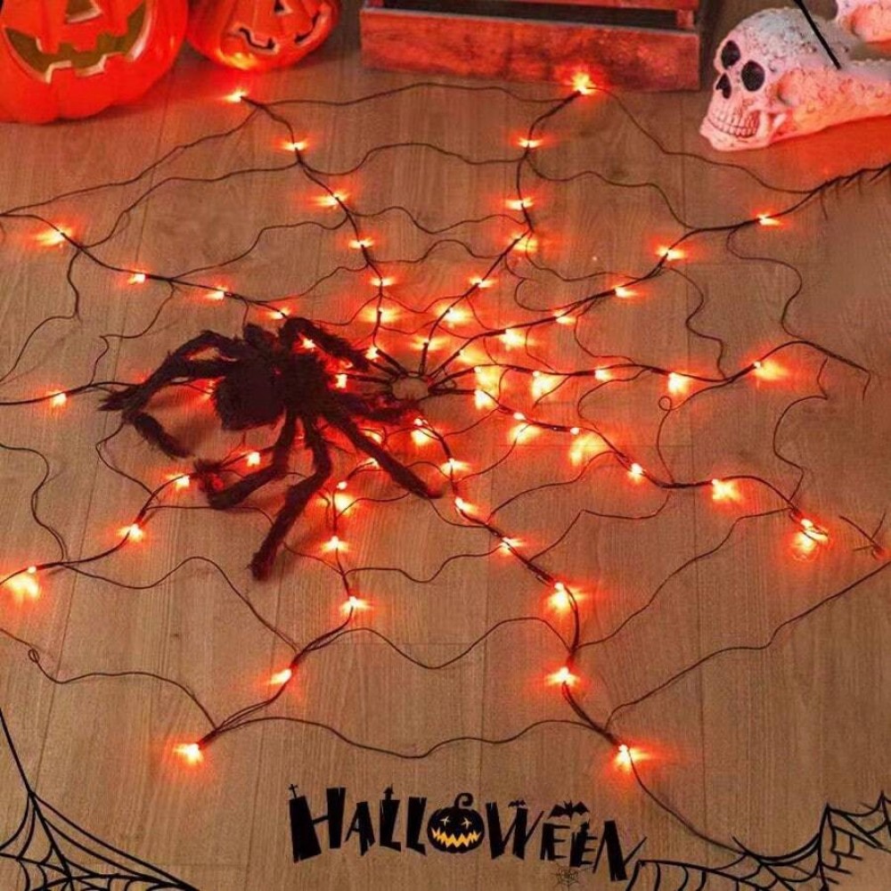Voice Control Light Bulb - 1PC Halloween Spider Web Decorative Light