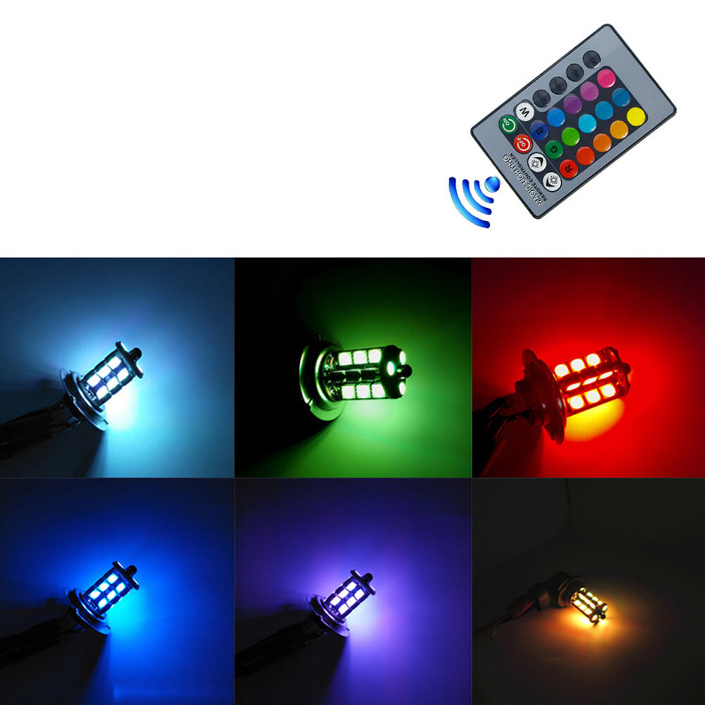 2x RGB H11 H9 H8 5050 27SMD Ca - Voice Control Light Bulb 评论和价格