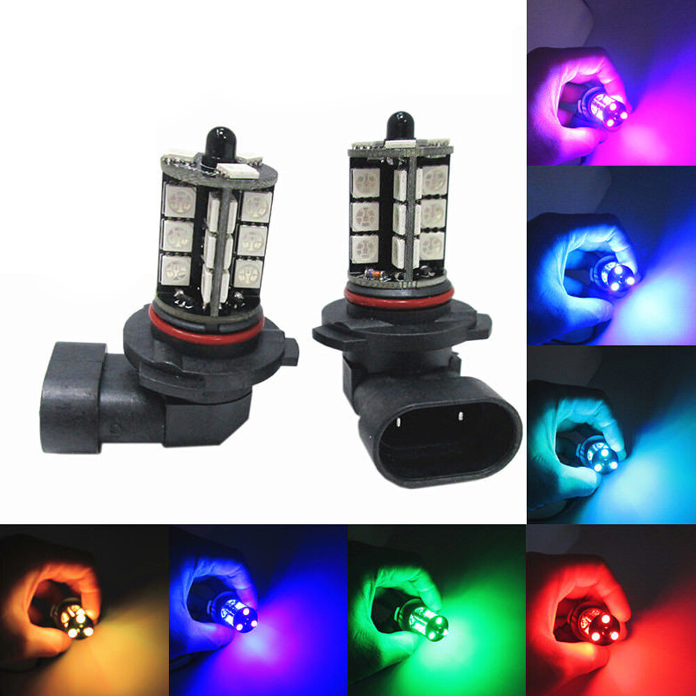 2x RGB H11 H9 H8 5050 27SMD Ca - Voice Control Light Bulb 评论和价格