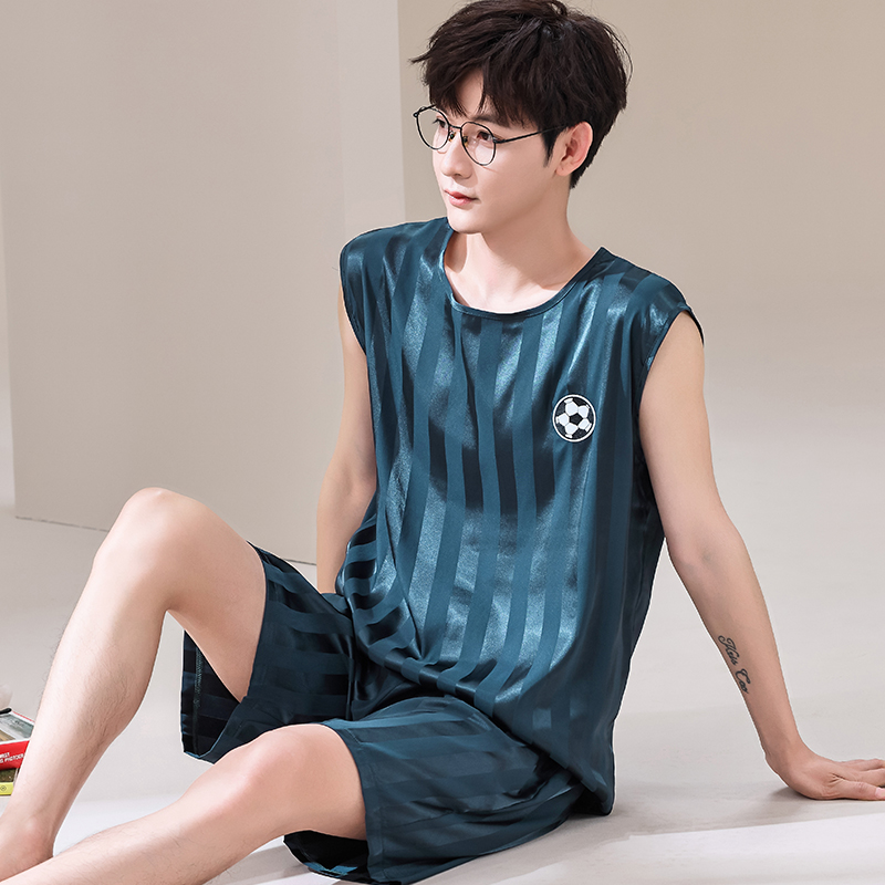 Summer Men Pyjamas Ice Silk Pa - Smart Home Plus 评论和价格