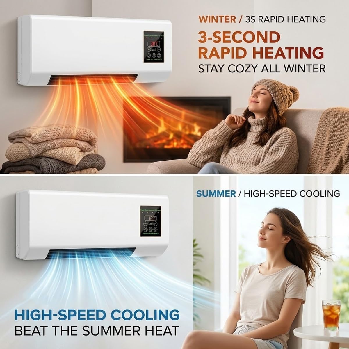 1800W Wall Air Conditioner Wal - Smart Bathroom Fan 评论和价格