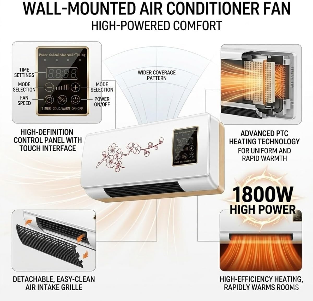 1800W Wall Air Conditioner Wal - Smart Bathroom Fan 评论和价格