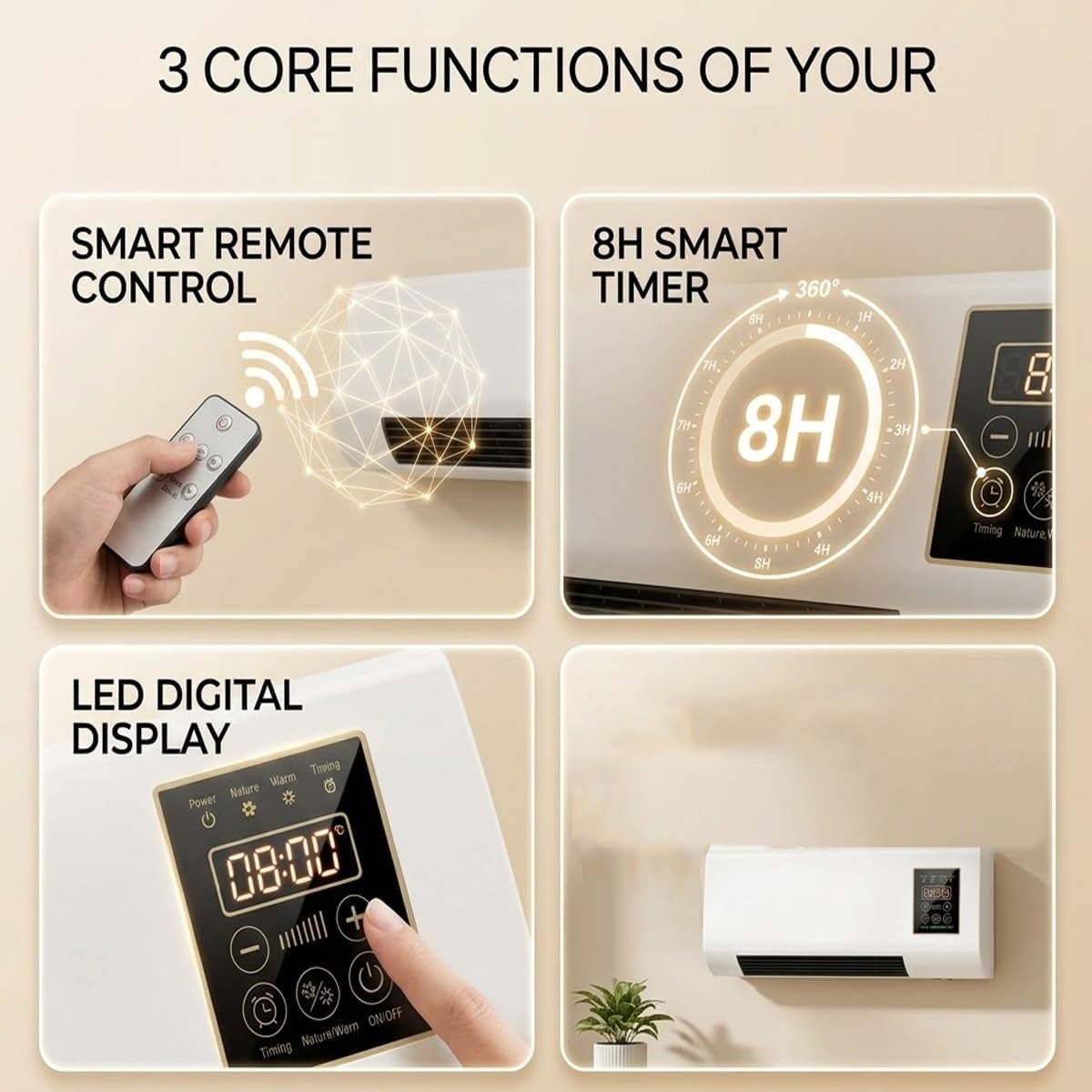 1800W Wall Air Conditioner Wal - Smart Bathroom Fan 评论和价格