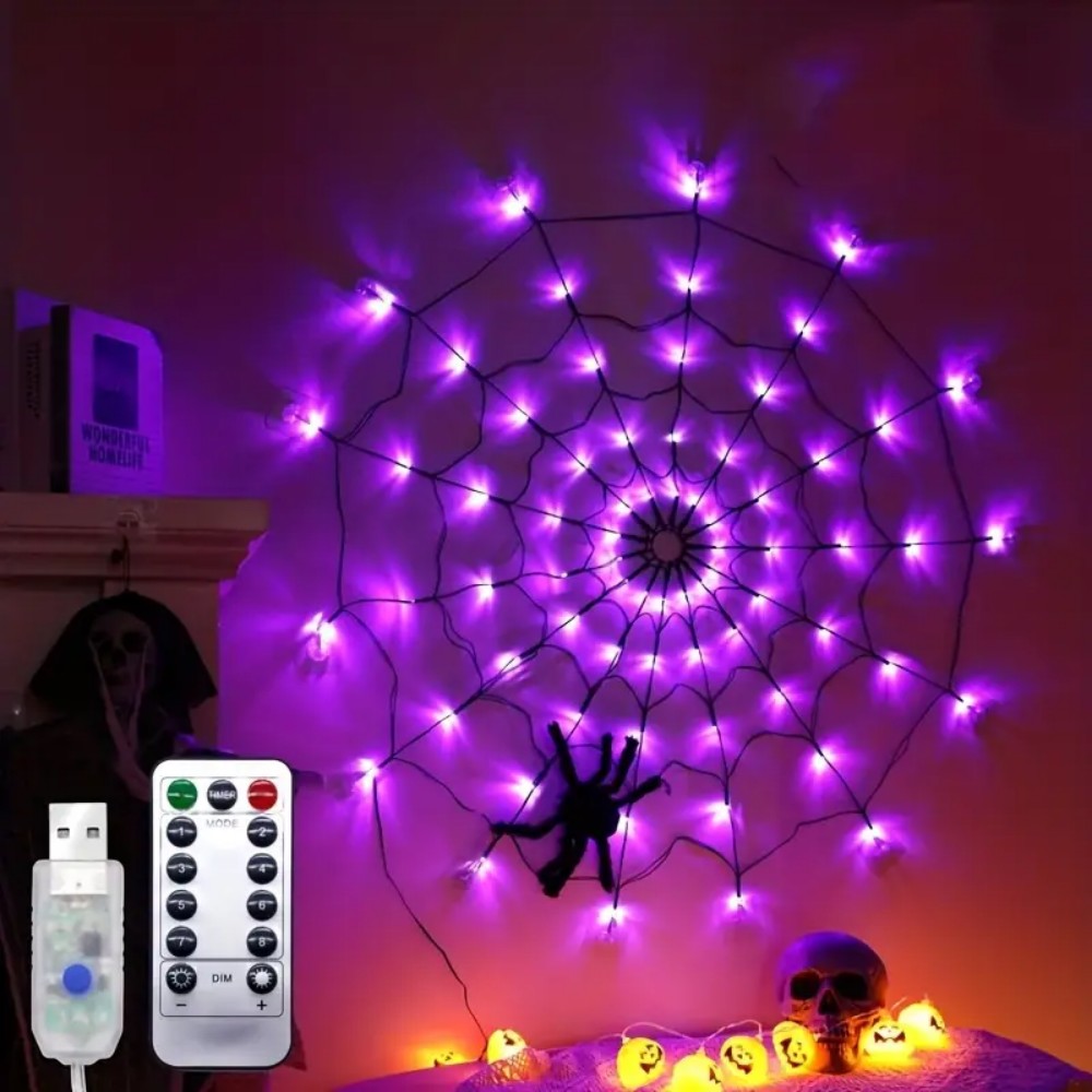1PC Halloween Spider Web Decor - Voice Control Light Bulb 评论和价格