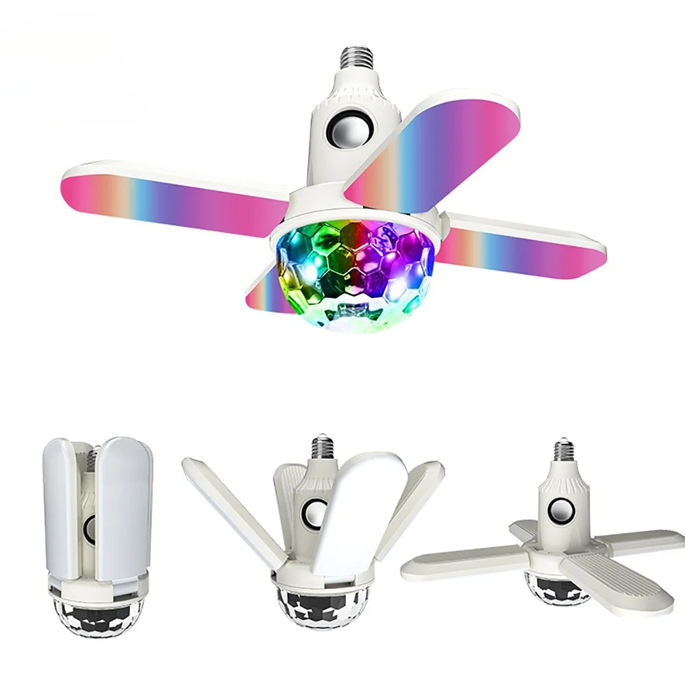 E27 LED Bulb Fan Four-leaf Bla - Voice Control Light Bulb 评论和价格