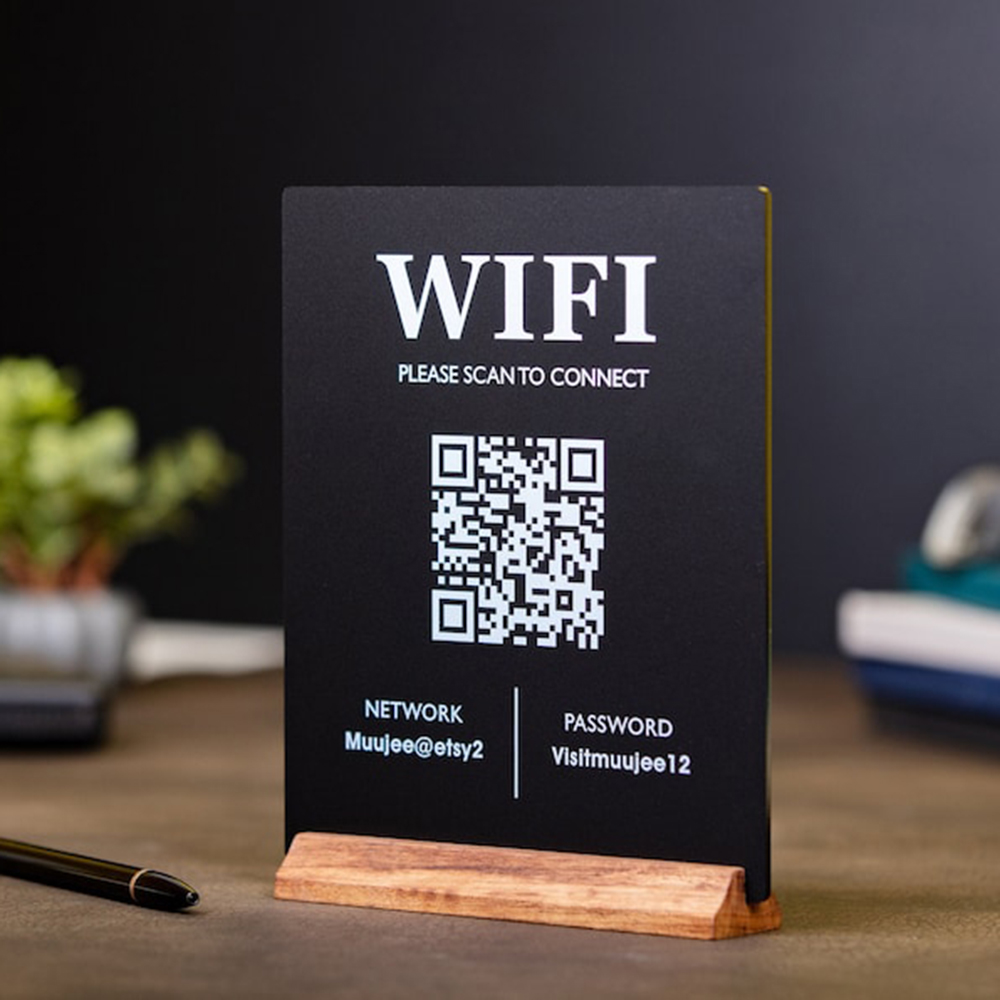 Custom WiFi QR Code Acrylic Ta - Airbnb Smart Home 评论和价格