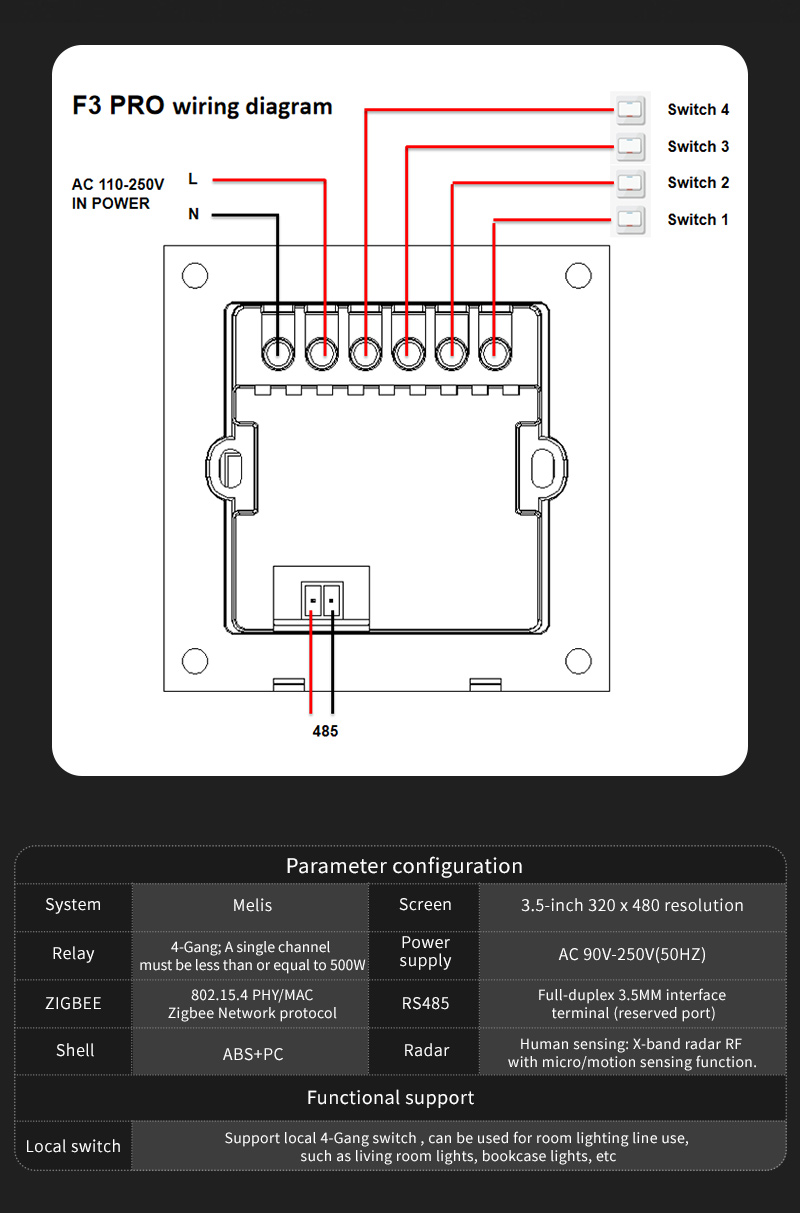 F3 Pro 3.5 Inch IPS Touch Pane - Smart Home Design 评论和价格