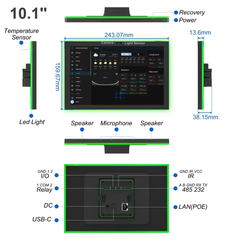 Home Assistant 10.1 Inch Andro - Zigbee Gateway 评论和价格