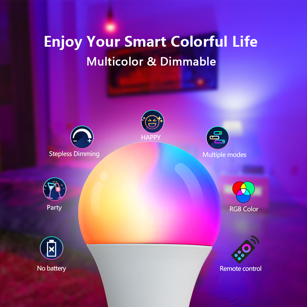 16 Colors RGB Bulb LED Multico - Voice Control Light Bulb 评论和价格